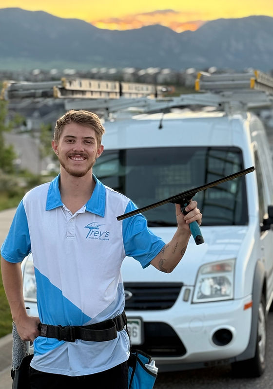 Business professional with service van